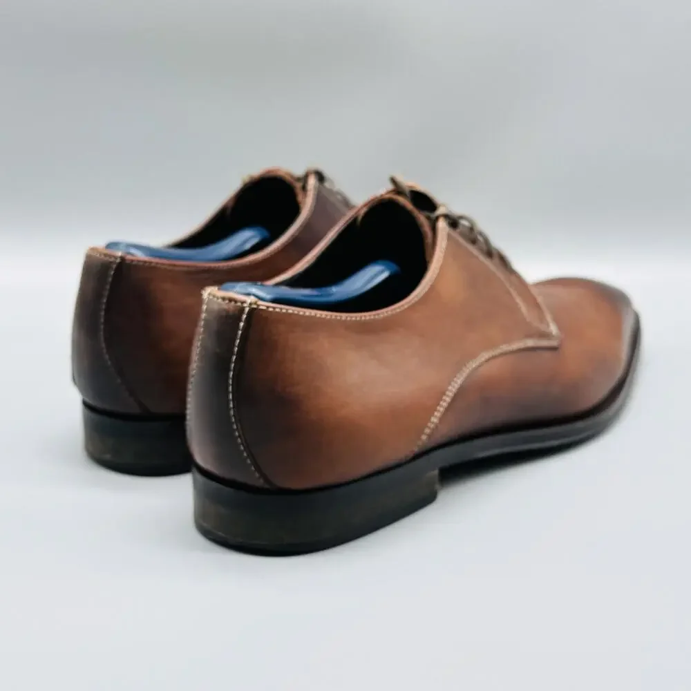 To Boot New York Shoes Mens 8 Brown Leather Derby Oxford Lace Up Dress Formal